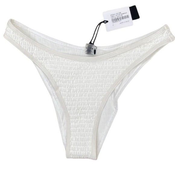 NWT Kendall & Kylie Optic White High Waist Henley Bikini Bottoms Size XS - Picture 4 of 6